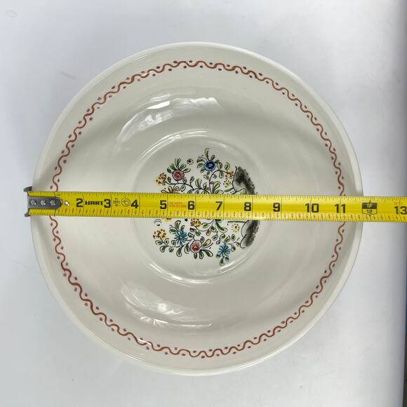 Ceramicas De Coimbra Portugal Hand Painted 12" Floral Animal Serving Bowl - Picture 10 of 11